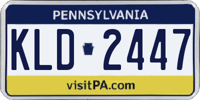 PA license plate KLD2447