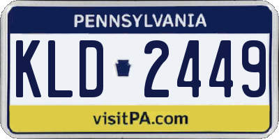 PA license plate KLD2449
