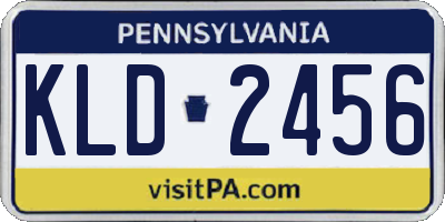 PA license plate KLD2456
