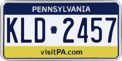 PA license plate KLD2457