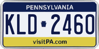 PA license plate KLD2460