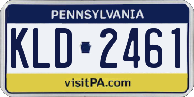PA license plate KLD2461