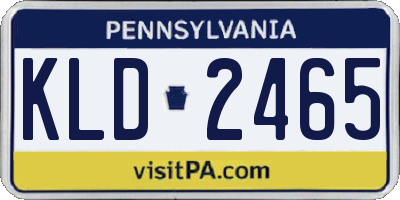 PA license plate KLD2465