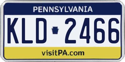 PA license plate KLD2466