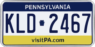 PA license plate KLD2467