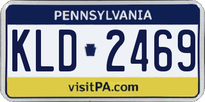 PA license plate KLD2469