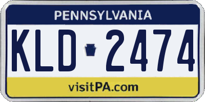 PA license plate KLD2474