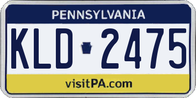 PA license plate KLD2475