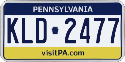 PA license plate KLD2477