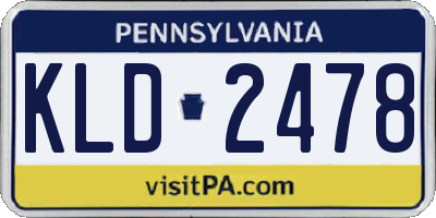 PA license plate KLD2478