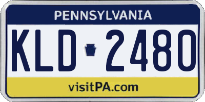 PA license plate KLD2480