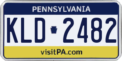 PA license plate KLD2482
