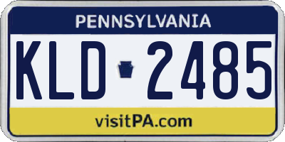 PA license plate KLD2485