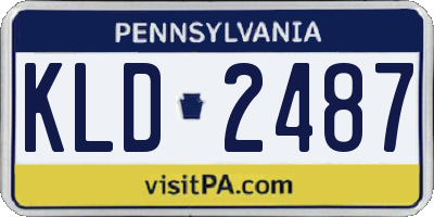 PA license plate KLD2487