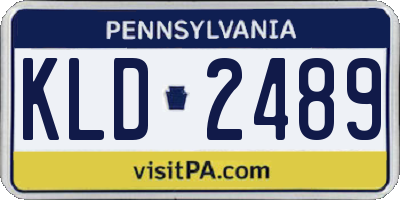 PA license plate KLD2489