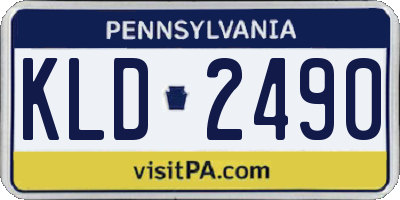 PA license plate KLD2490