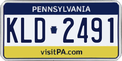 PA license plate KLD2491