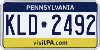 PA license plate KLD2492