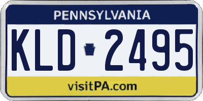 PA license plate KLD2495