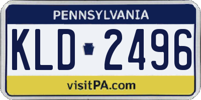PA license plate KLD2496