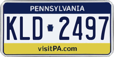 PA license plate KLD2497