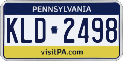PA license plate KLD2498