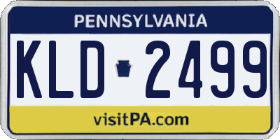 PA license plate KLD2499