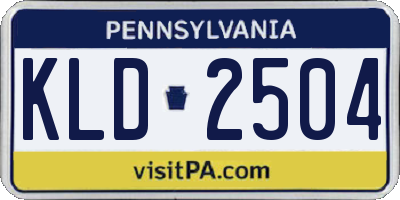 PA license plate KLD2504