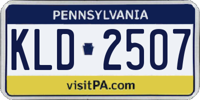 PA license plate KLD2507