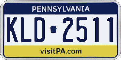 PA license plate KLD2511