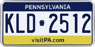 PA license plate KLD2512