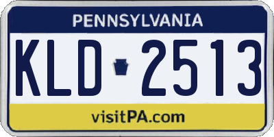 PA license plate KLD2513
