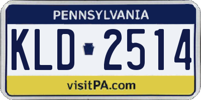 PA license plate KLD2514