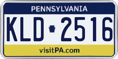 PA license plate KLD2516
