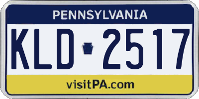 PA license plate KLD2517