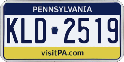 PA license plate KLD2519