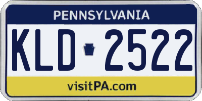 PA license plate KLD2522