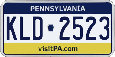 PA license plate KLD2523