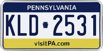 PA license plate KLD2531