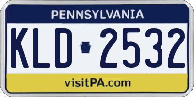 PA license plate KLD2532