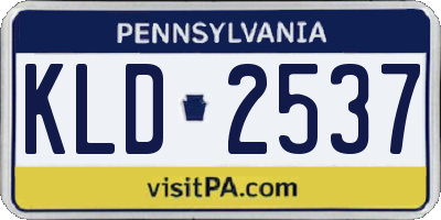 PA license plate KLD2537