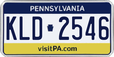 PA license plate KLD2546