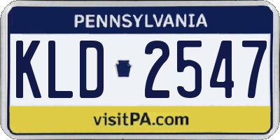 PA license plate KLD2547