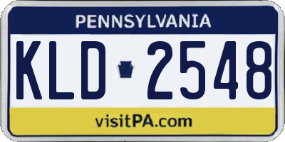 PA license plate KLD2548