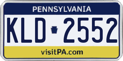 PA license plate KLD2552