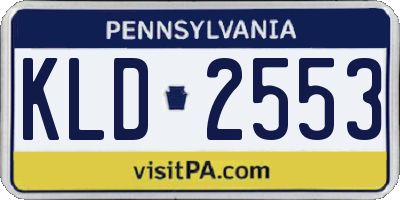 PA license plate KLD2553
