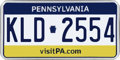 PA license plate KLD2554