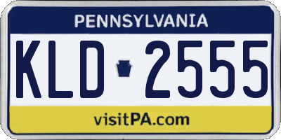 PA license plate KLD2555