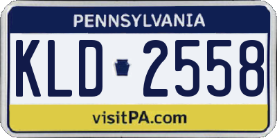 PA license plate KLD2558