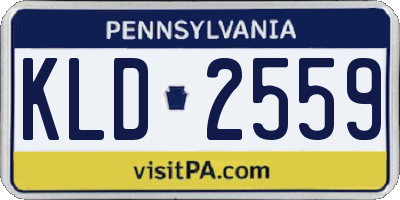 PA license plate KLD2559